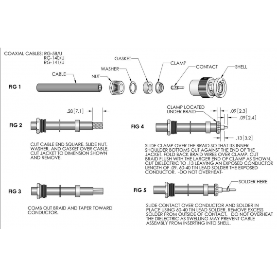 BNC han - Loddeplugg RG-58