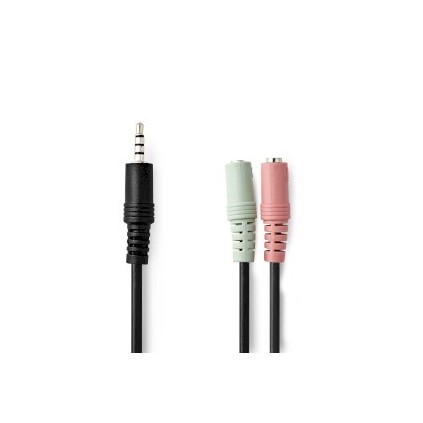 Nedis - 3,5mm 4 pin jack han -  til hun X2 3.5mm