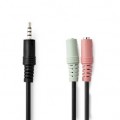Nedis - 3,5mm 4 pin jack han -  til hun X2 3.5mm